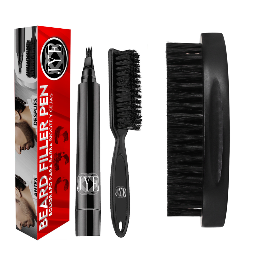 Kit Bolígrafo para Barba + Cepillo Negro JYE