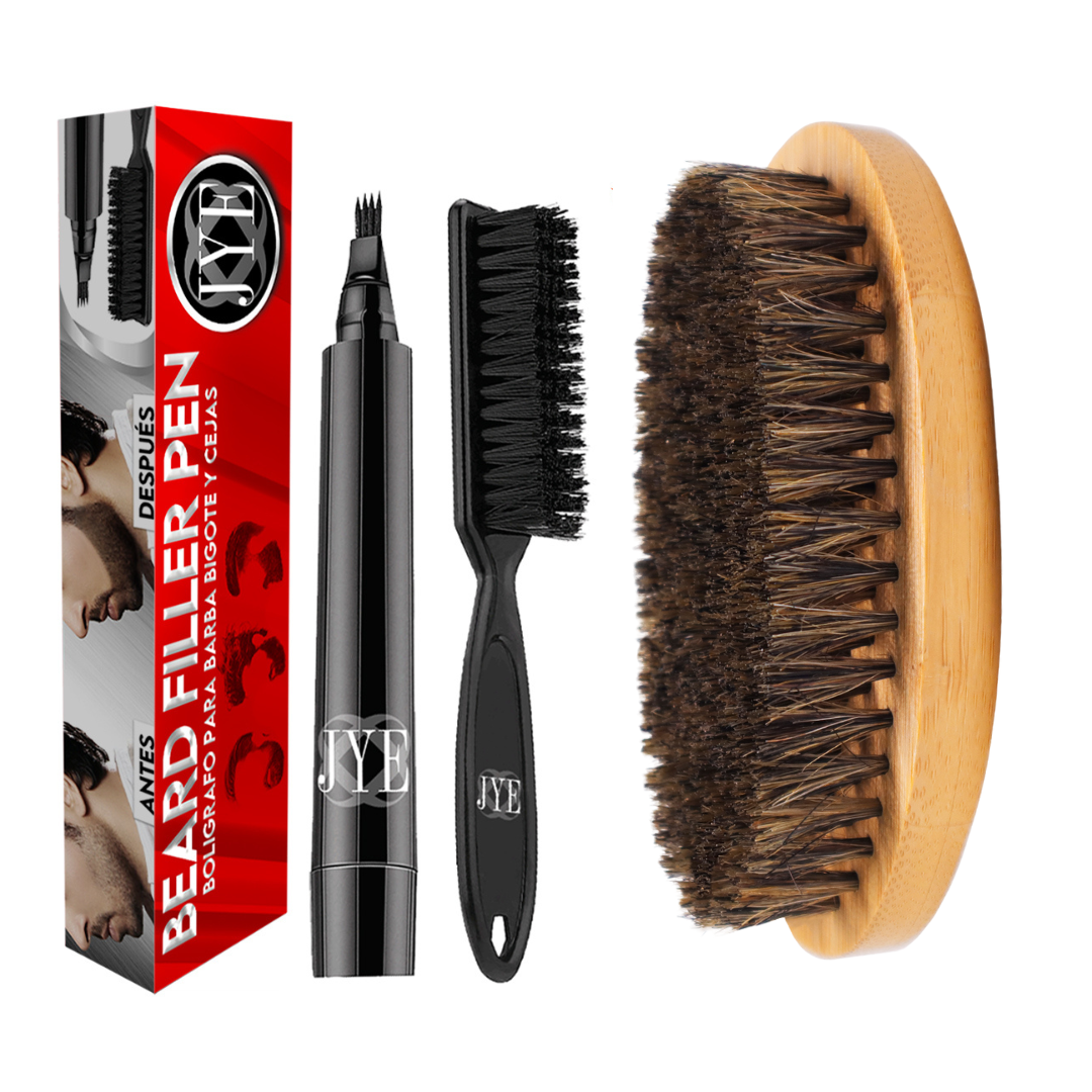 Kit Bolígrafo para Barba + Cepillo Café JYE