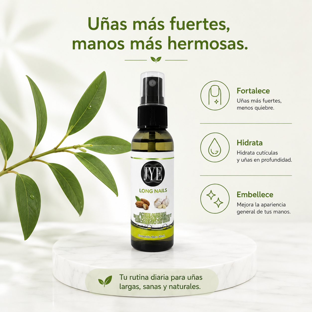 Aceite Long Nails Fortalecedor JYE 60 ml