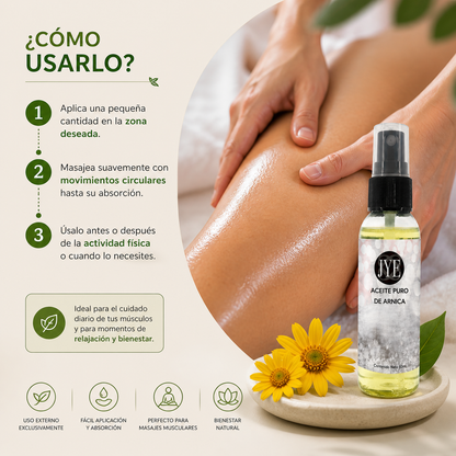 Aceite de Árnica JYE | Masaje Muscular 100% Natural 60ml