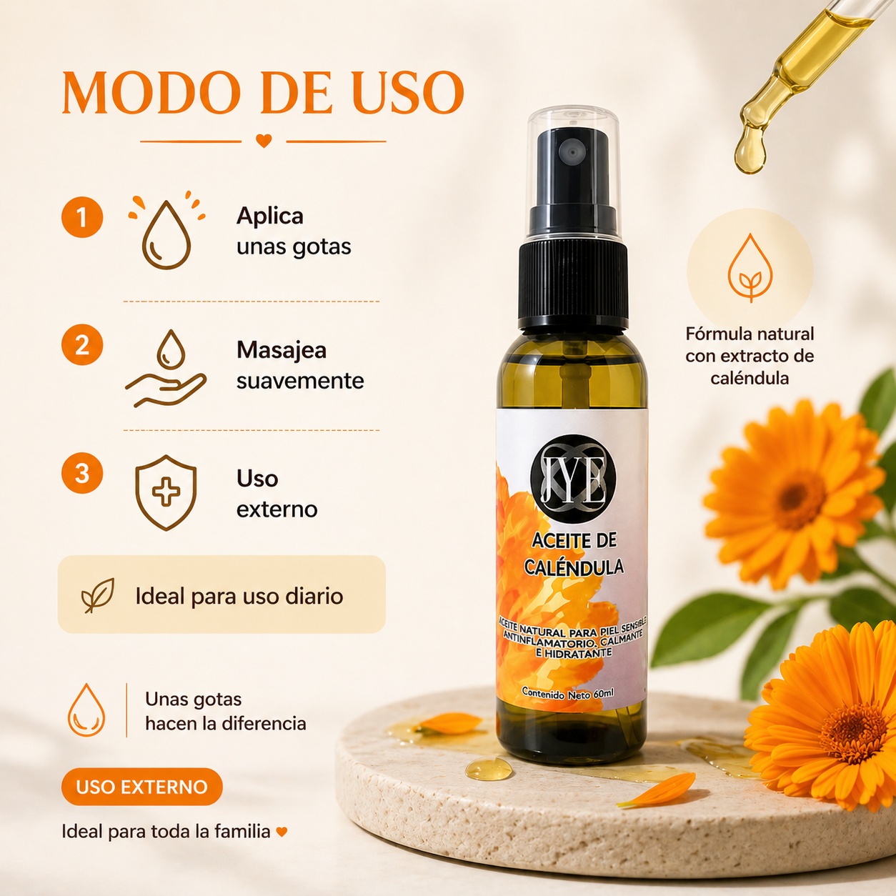 Aceite de Caléndula Calmante 60 ml