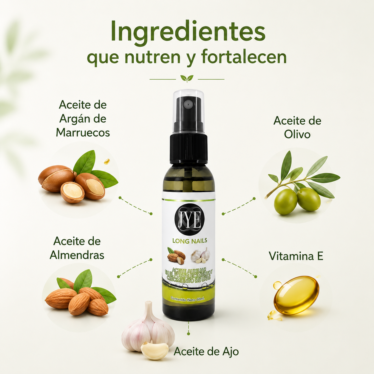 Aceite Long Nails Fortalecedor JYE 60 ml
