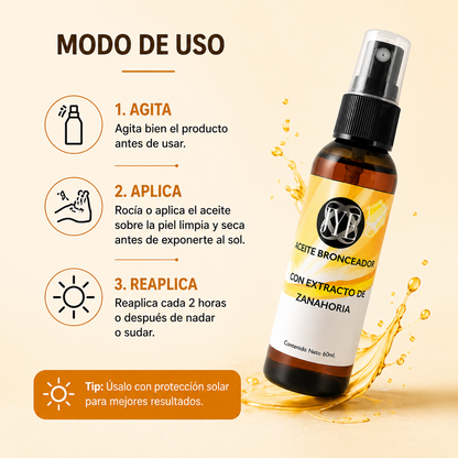 Aceite Bronceador con Extracto de Zanahoria 60 ml